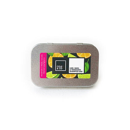 Lime, Basil & Mandarin Shampoo Bar in a Travel Tin