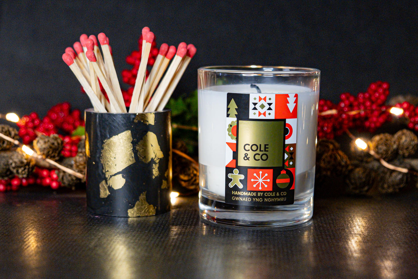 Christmas Candle and Match pot Gift Box